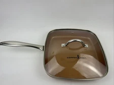 Copper Chef 11" Square  Frying Sautee Pan w Vented Glass Lid