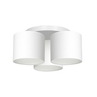 Deckenlampe Weiß Stoff Metall B:45 Cm E27 Blendarm Deckenleuchte Wohnzimmer