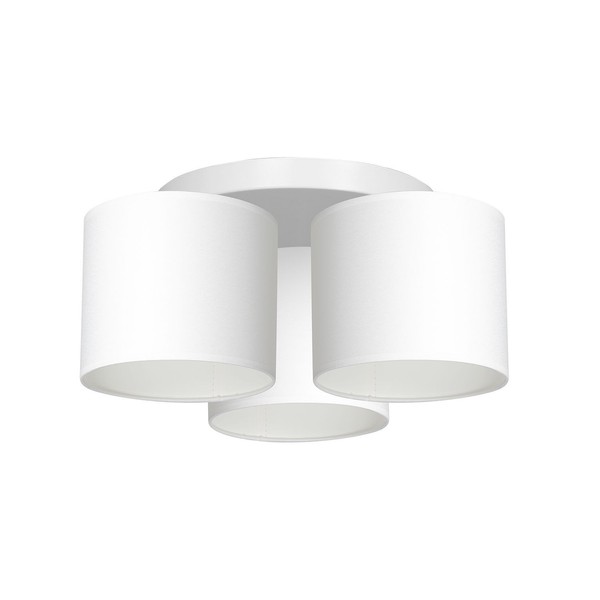 Deckenlampe Weiß Stoff Metall B:45 Cm E27 Blendarm Deckenleuchte Wohnzimmer-image