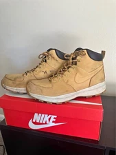 Nike Manoa Mens Size 12 Leather Boots Weather Resistant High Top Lace Up Brown