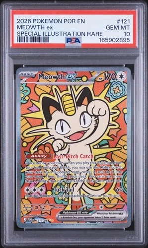 PSA 10 Meowth ex 121/088 Special Illustration Rare Pokemon Perfect Order Gem Mt.