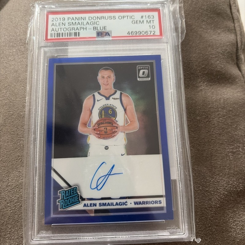 2019-20 Donruss Optic Alen Smailagic Rated Rookies Blue Holo PSA 10 RC Auto #/49