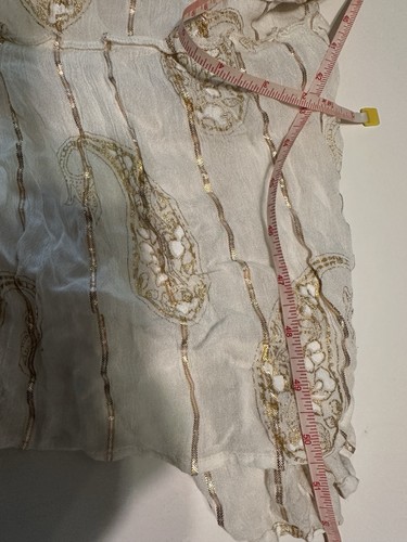 Robe maxi bohème Me 2 Magic Anthropologie XL dorée métallisée brodée lurex neuve avec étiquette - Photo 13/14