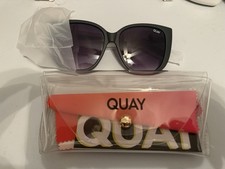 QUAY EVER AFTER MATTE BLACK SMOKE FADE SUNGLASSES ONE SIZE NEW