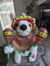 Mariachi Puppy Plays Sings MACARENA Animated Plush Dog Music Maracas New Tags
