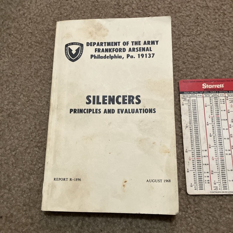Silencers - Principles and Evaluations Manual dated August 1968 REPRINT