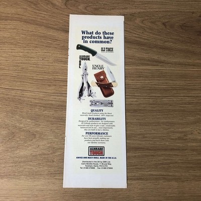 GUNS165 ZEITSCHRIFTENWERBUNG 12X5 SCHRADE: OLDTIMER & ONKEL HENRY