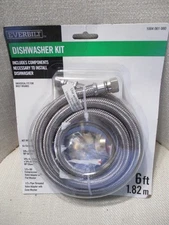 Everbilt 6 ft. Dishwasher Installation Kit w/Braided Adapters 1004 061 080 New