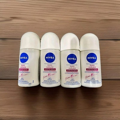 Nivea 4 PACK  | ROLL ON ACLARADO |  EFECTO SATIN | Tono Natural | FREE DELIVERY