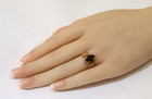 10k yellow gold marquise garnet cz cubic zirconia gemstone ring band 3.2g estate — photo 9
