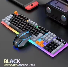 RAIKU K26 Wired RGB Gaming Keyboard & Mouse Set - Mechanical Style