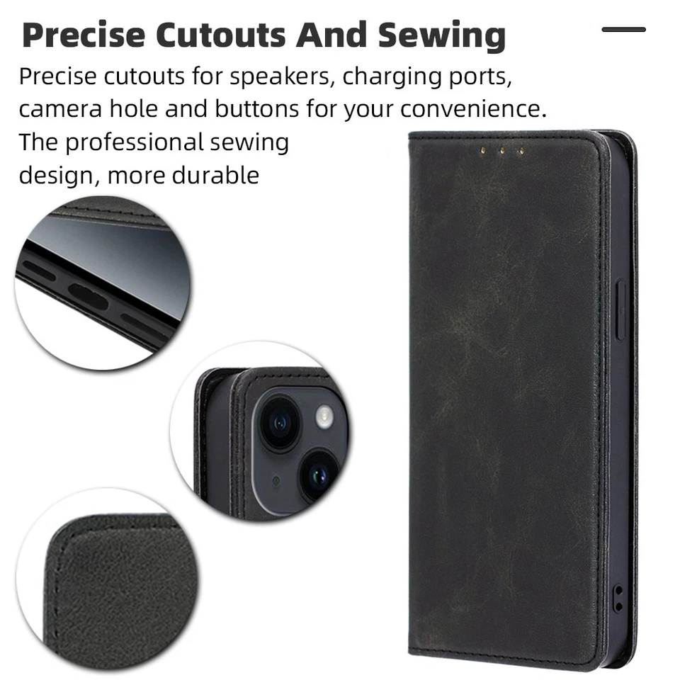 for Huawei P20 P30 P40 Lite P50 P60 Pro Magnet Leather Wallet Case Flip Cover - Image 4 of 4