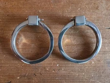 2 Alno Creations 3" A2671-3-PB Flat Square Cabinet Ring Pulls Chromed Brass Euc