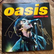 Liam & Noel Gallagher Hand Signed Knebworth 1996 Oasis Vinyl & PSA CARD + COA