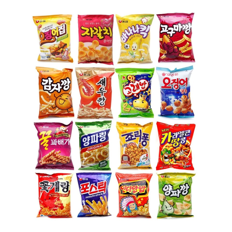 Colección de deliciosos bocadillos populares coreanos NONGSHIM, ORION, CROWN