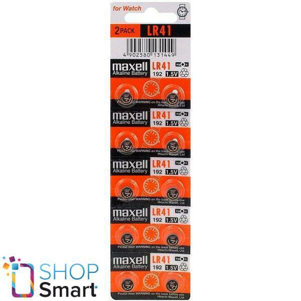 10 MAXELL ALKALINE LR41 192 BATTERIES 1.5V COIN CELL BUTTON AG3 EXP 2023 NEW
