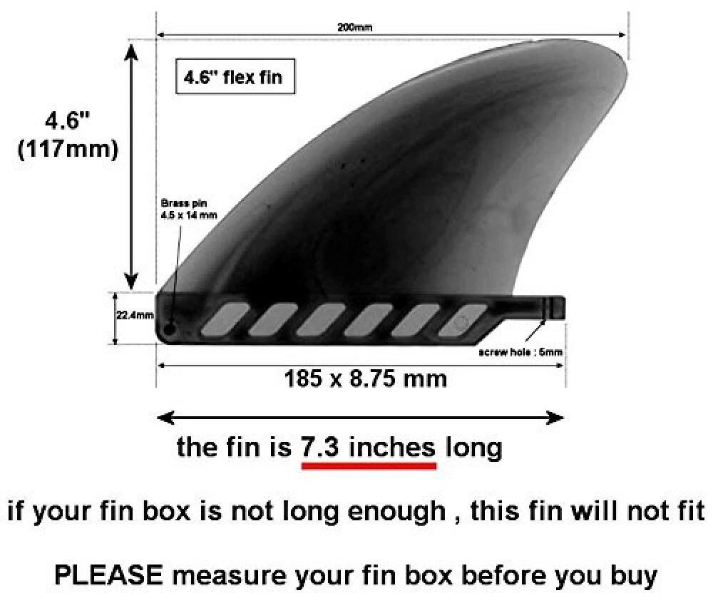 saruSURF Center Fin Safety Flex Soft 4.6 for Longboard SUP airSUP