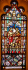 ANTIQUE GOTHIC CHURCH STAINED GLASS WINDOW 24X65 JESUS CALLS THE FIRST DISCIPLES