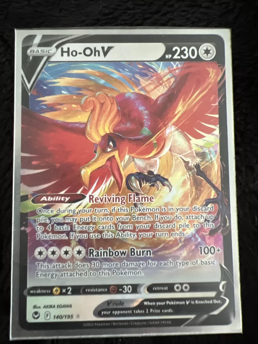 Ho-Oh V 140/195 Full Art Silver Tempest Pokemon Card