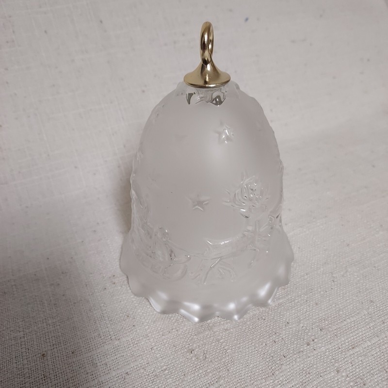 christmas bell glass ornament