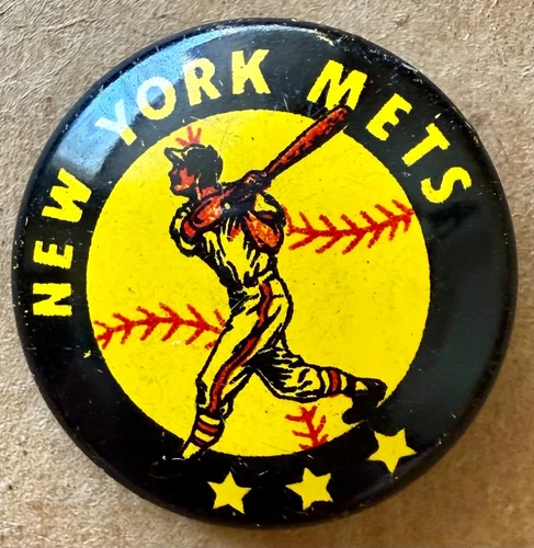 1964-65 Vintage NY New York Mets  Baseball 7/ 8nch Pin Pinback Button