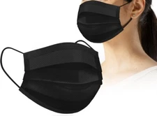 100 PCS Disposable Face Mask Non Medical Surgical 3 Ply Ear loop Black Masks USA