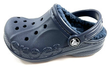 Crocs Shoes Baya Lined Clogs Toddler Size 8 Slip On Slides Navy Blue NEW