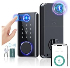 Black SOS Fingerprint Key And Card System For Front Door