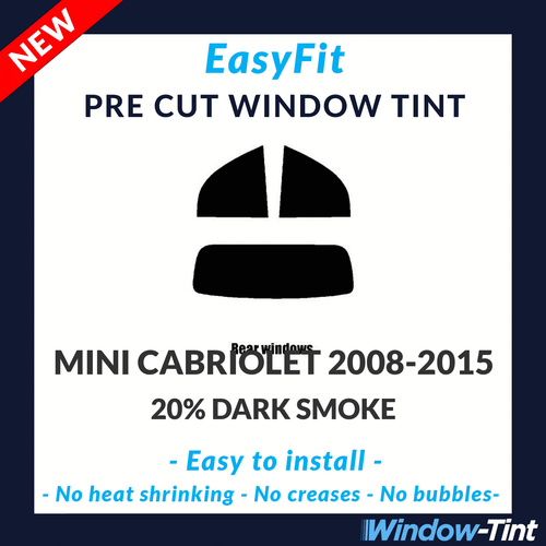 EasyFit Static Pre Cut Window Tint For Mini Cabriolet 2008-2015 - 20% Dark Rear - Picture 1 of 3