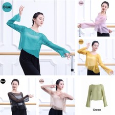 Tee Shirt Femminile In Rete Top Pullover Tulle Voile Trasparente Elegante