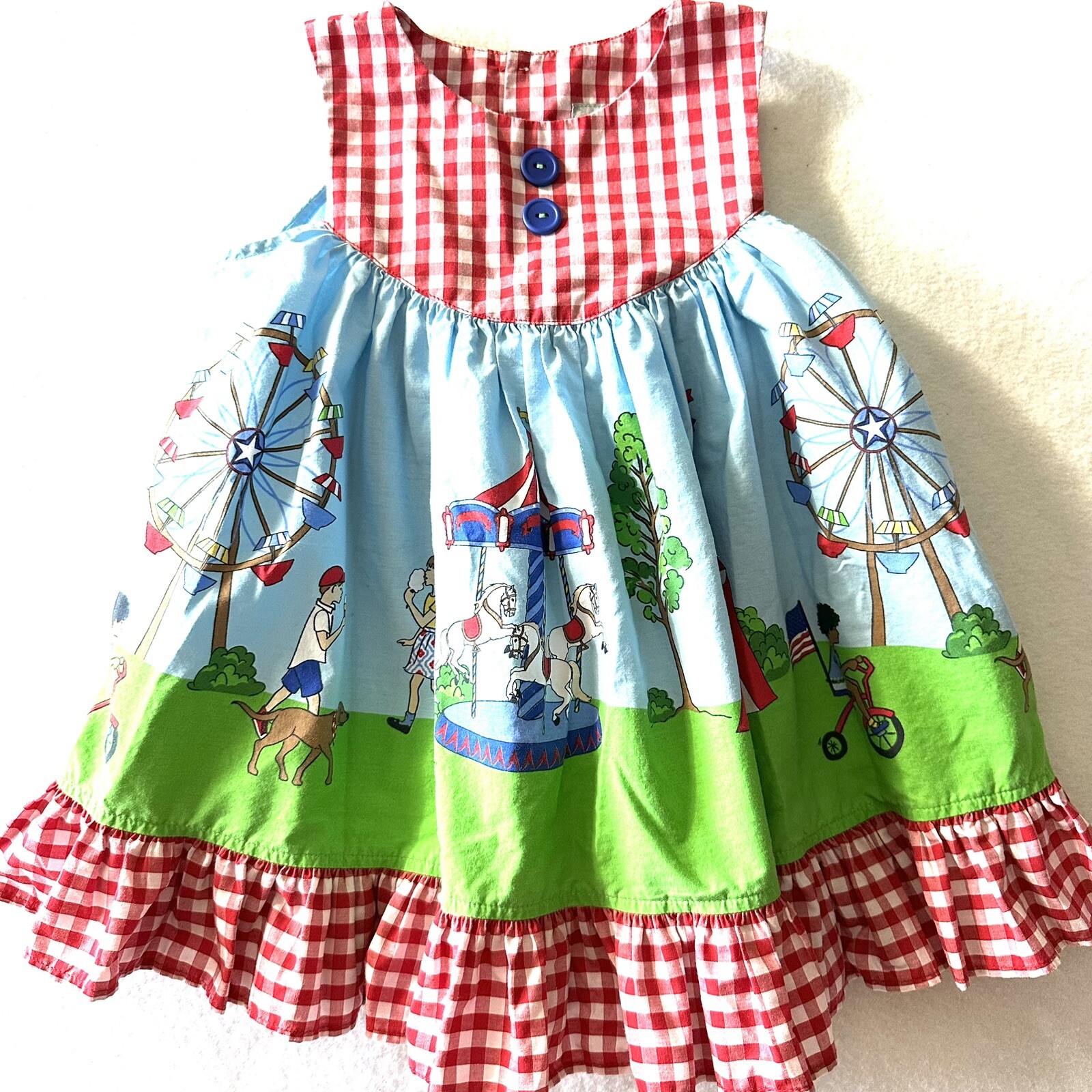 Eleanor Rose Americana Carnival Sundress Size 2 4th of July Colorful Design-image
