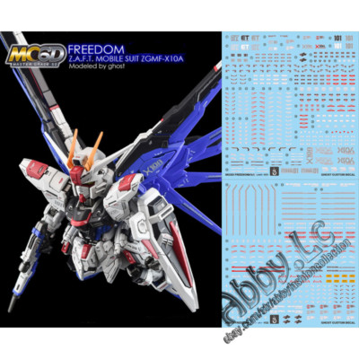 for MGSD Master Grade SD Freedom Water Slide Cut UV Light React Decal ZGMF-X20A