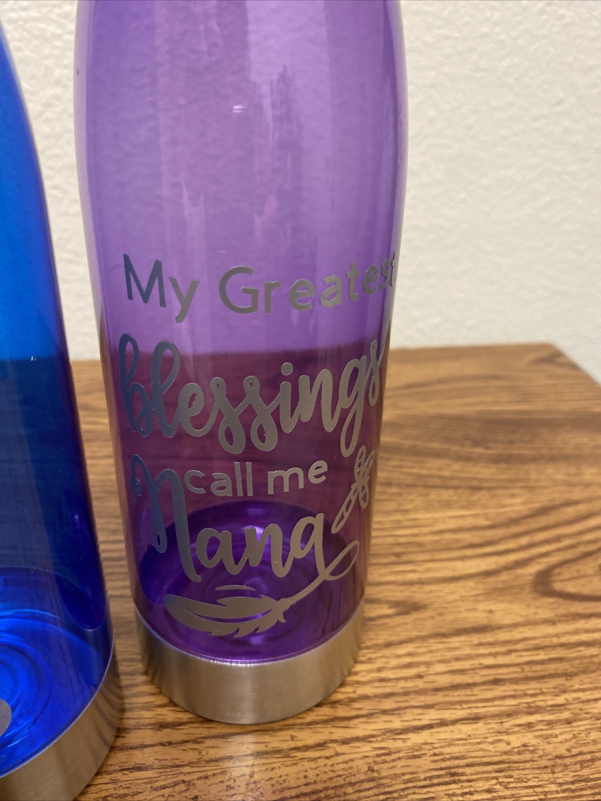 Lot of 2 Water Bottles Nana My Greatest Blessings plastic stainless 22oz grand