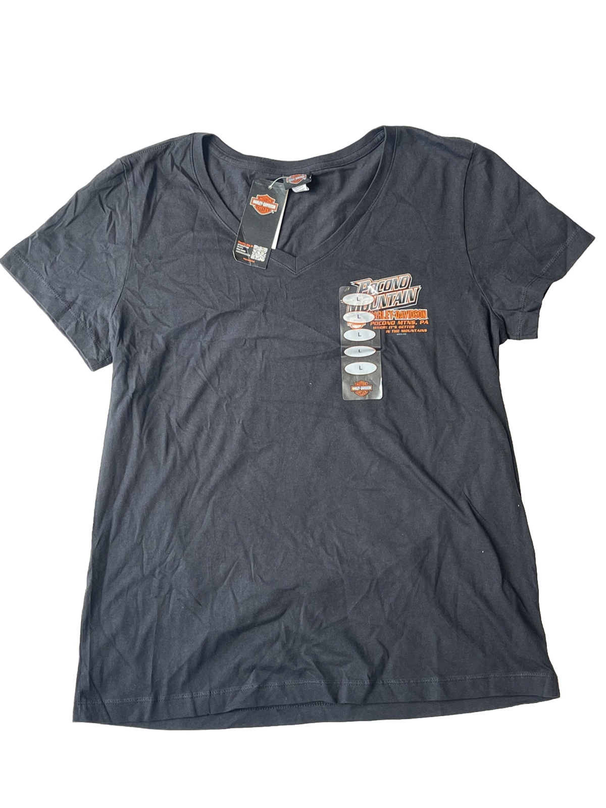 Harley-Davidson Women’s Black Short Sleeve T-Shirt Size Large NEW PSB0025735