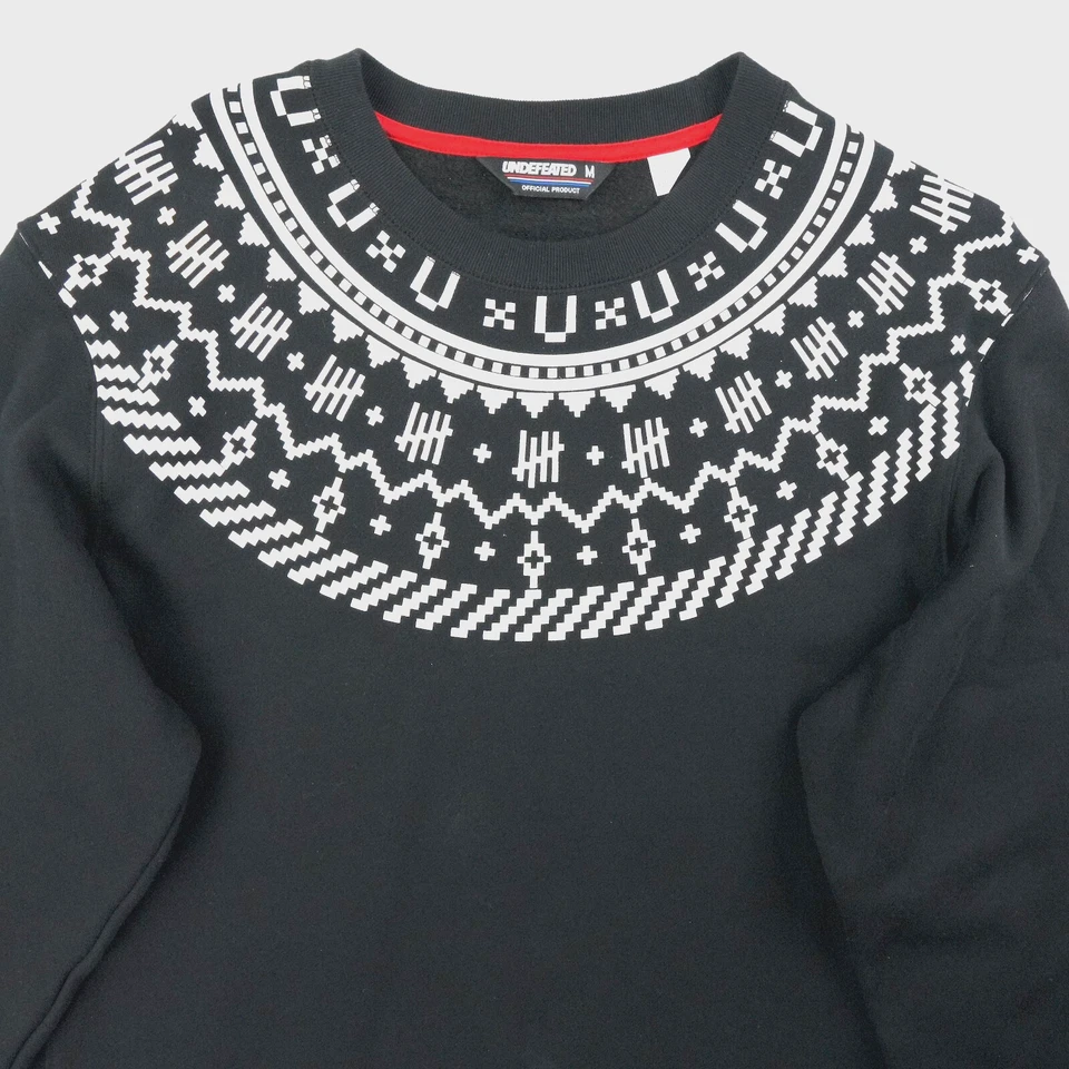 Undefeated Sweatshirt Men Medium Black Xmas Traverse Holiday Nordic Sweater - Image 2 of 4