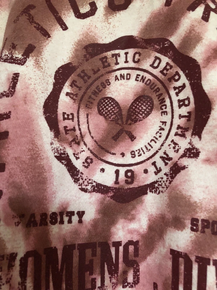 Moletom com capuz tamanho grande novo com etiquetas Style & Co Graphics tingido namorado tamanho P - Imagem 2 de 4