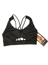 Seven 'Til Midnight Strike Black Sports Bra Strap Back Women’s Medium