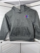 Champion Hooded Sweatshirt Hoodie Youth 5/6 Heathered Gray Barely Worn EUC 