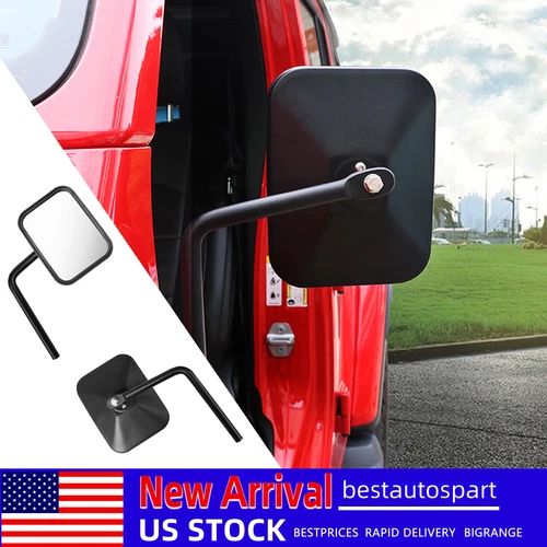 2x Door off Mirror For Jeep Wrangler JL JT Side Rear View Mirror Doorless 07-18