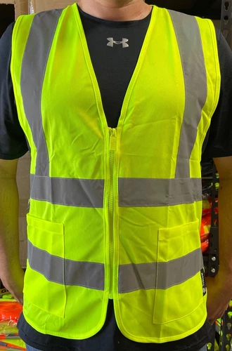 2 Pockets Yellow  High Visibility Safety Vest, ANSI/ ISEA 107-2010 - product listing photo