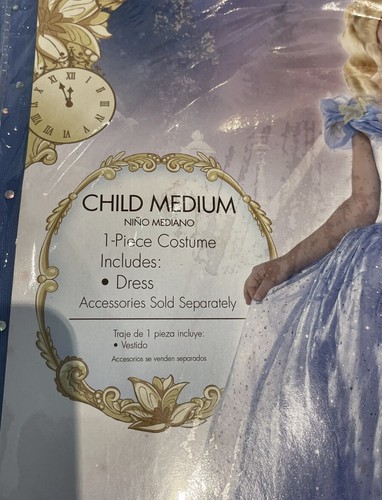 Disney Cinderella Princess Halloween Costume Child Size Medium 8-10 Age Range - 第 3/5 張圖片