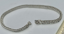 50s Vintage Rhinestone Belt Stretch bracelet style 24-36" Rhodium Plated