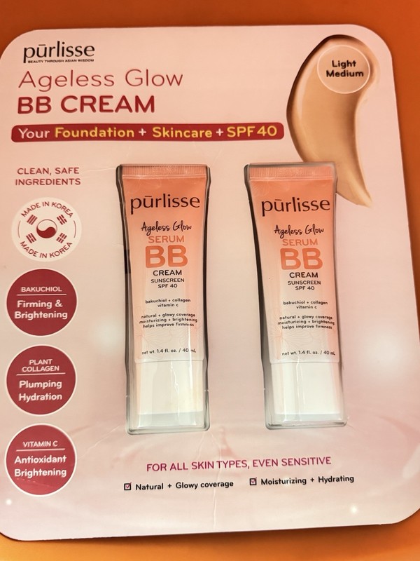 purlisse Glow Serum BB Cream SPF 40 - Light Medium, 1.4 fl oz
