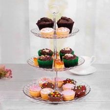 3 Tier Cake Cupcake Stand Afternoon Tea Plastic Party Dessert Display Tableware