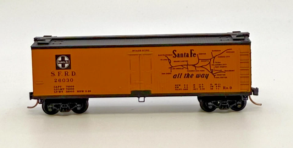 N Scale Kadee "S.F.R.D." Yellow Refrigerator Freight Car No Box #2 - Image 4 of 4