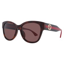 Gucci Brown Oval Ladies Sunglasses GG1866SK 002 56 GG1866SK 002 56