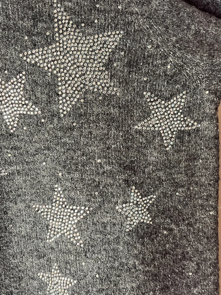 Oasis ladies grey jumper size XL UK 20-22 diamante stars - Image 3 of 4