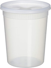 COMINHKR02572325 Sets 32 oz Plastic Soup/food Container With Lids