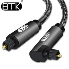 EMK 90° Digital Optical Audio Cable Toslink SPDIF 5.1 Xbox Soundbar Fiber