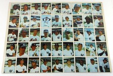 1975 Mets & Yankees SSPC Baseball Uncut Sheet Sets Laminated (45) Seaver Berra
